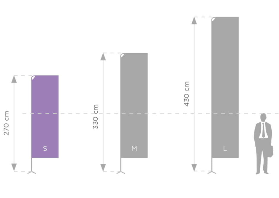 Mástil publicitario rectangular - S (2,7 m)