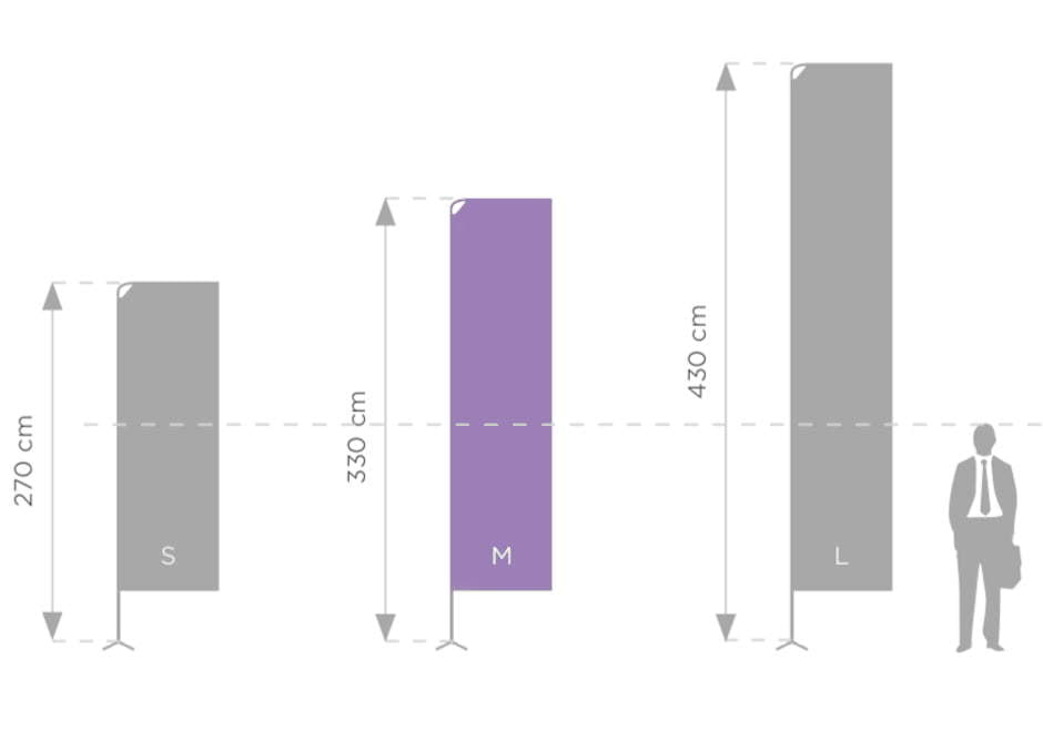 Mástil publicitario rectangular - M (3,3 m) 